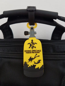 Amazing Scuba Luggage Tag, Diving Specials, Scuba Gifts, Ocean lover, yellow Luggage Tag
