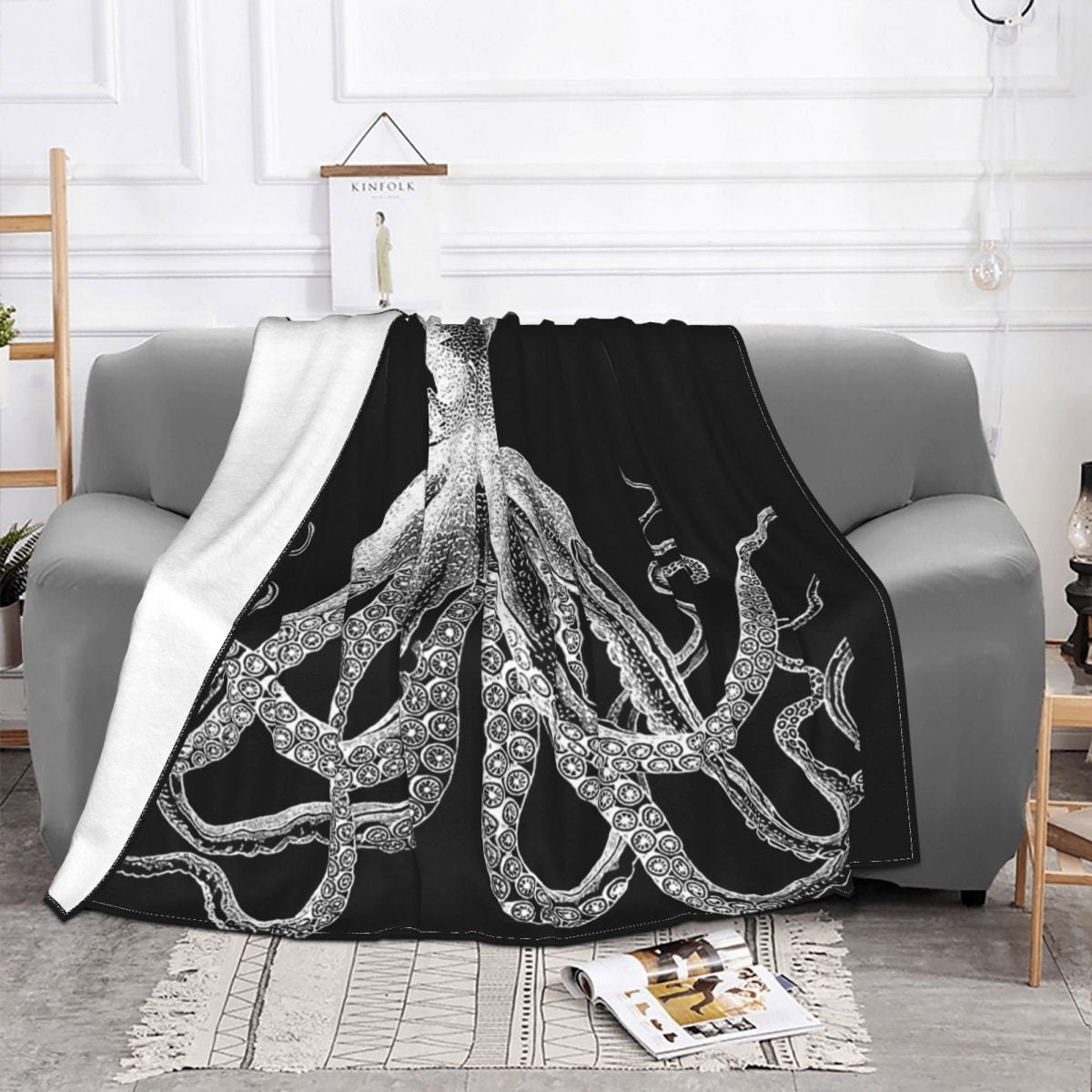 Comfy Sofa Blanket: Octopus diving home decoration scuba fun scubalady scubahome scubadecoration gift Scubagift Gifts for Divers