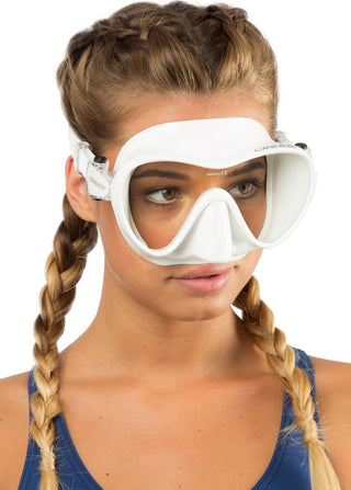 Elegant Cressi F1 single-glass frameless mask