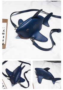 Funny Shark Women Shoulder Bags Deep Blue