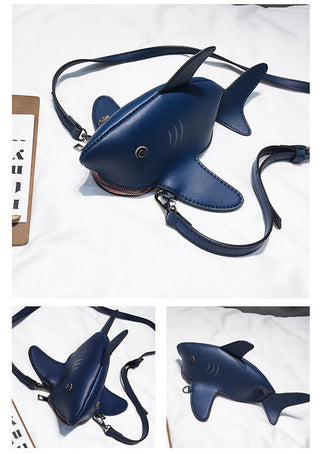 Funny Shark Women Shoulder Bags Deep Blue