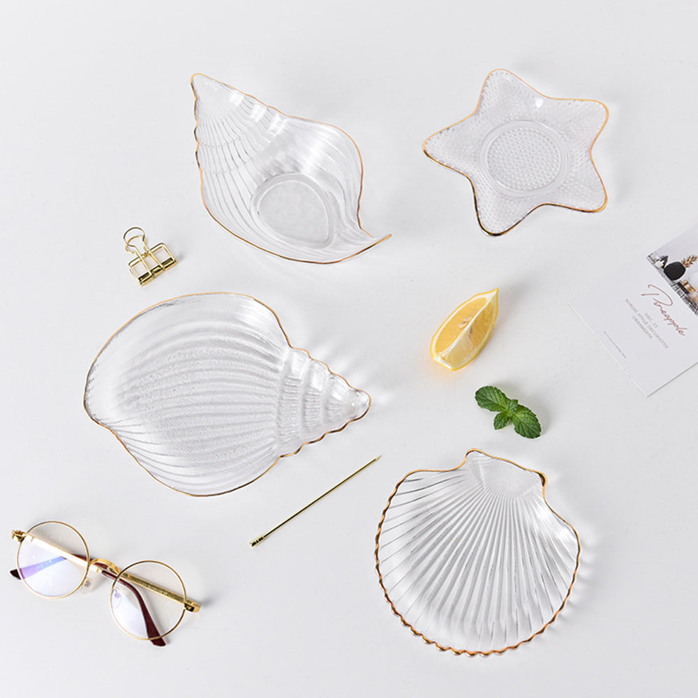 Glass Plate or Fruit Plate: Sea Shell Pattern