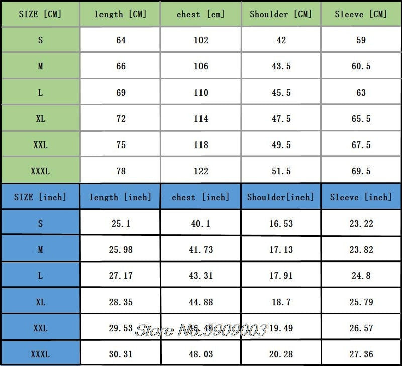 size chart