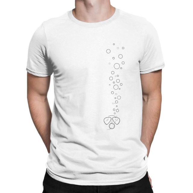 Scuba diving T-Shirt for Men | Diver Bubbles white
