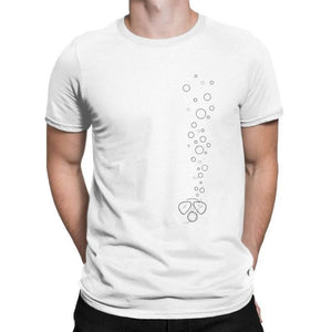 Scuba diving T-Shirt for Men | Diver Bubbles white