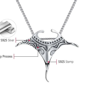 Manta Ray Silver Necklace