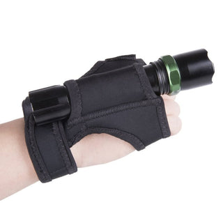 Close-Up Shot of Black Dive Torch Holder Glove