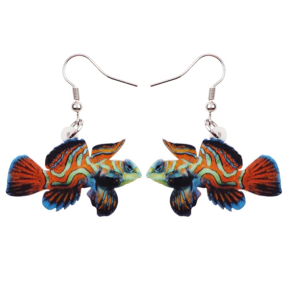 Mandarin Red Fish Earrings