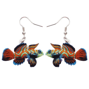 Mandarin Red Fish Earrings