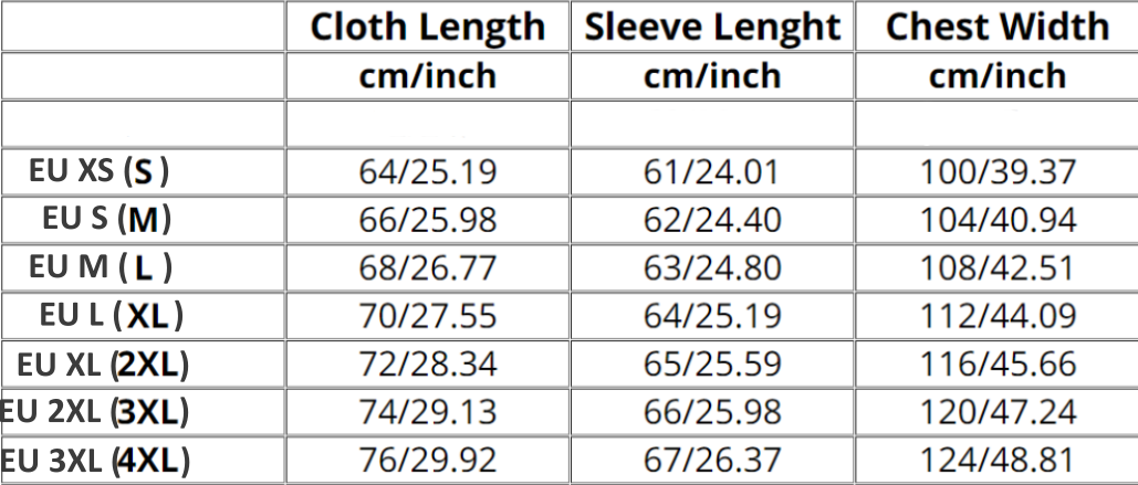 size chart